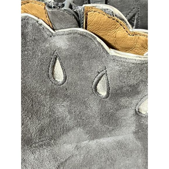 PETITE MENDIGOTE •40/ 9• Merion Ankle Boots Bootie Grey Suede Scalloped NEW $348 - Picture 13 of 13